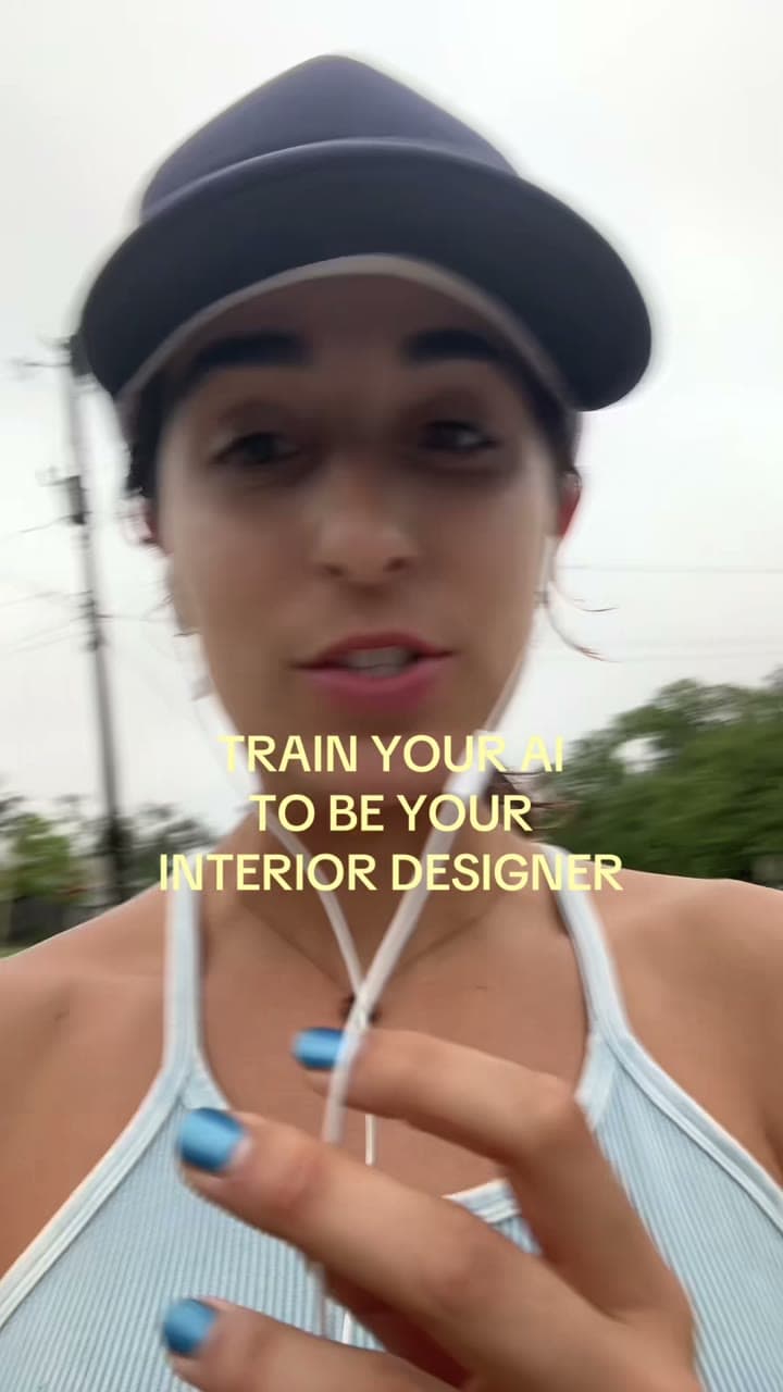 Makenna talking to camera about training AI to be an interior designer